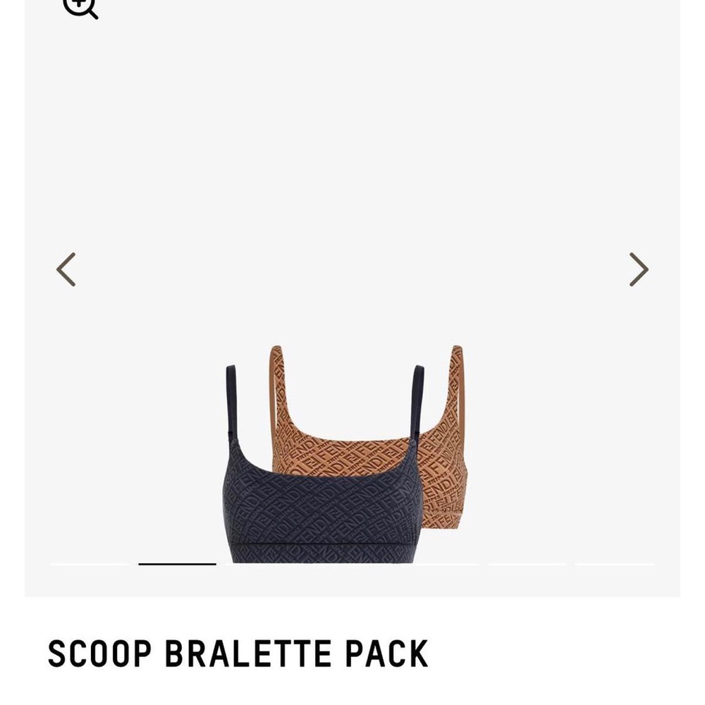 Fendi x skims scoopneck bralettes in tan and black
